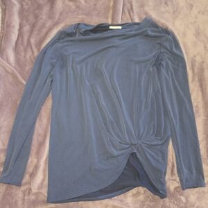 Hummingbird Womens Blues Long Sleeve Twist Front Style Size Medium